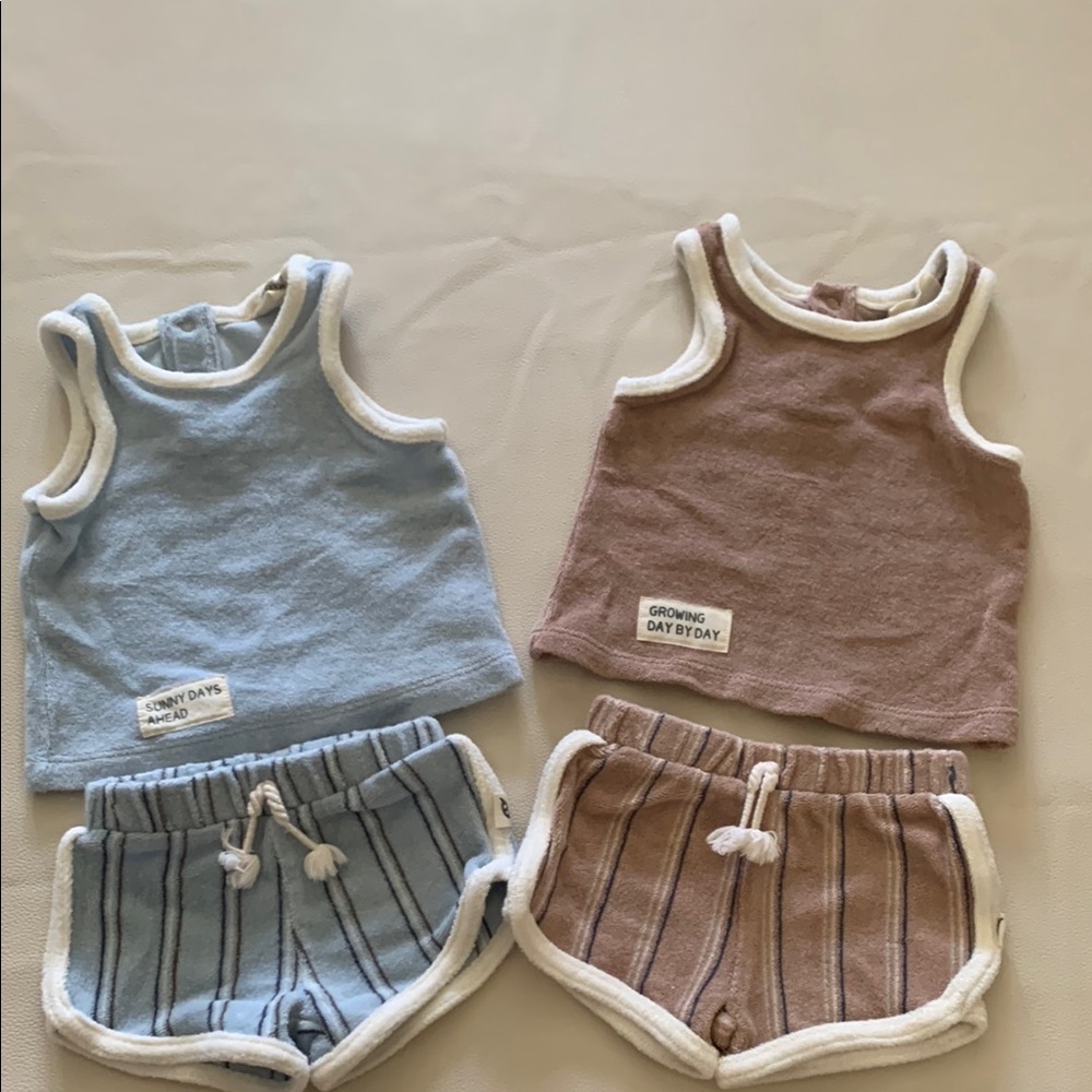 Easy-Peasy 0-3 months tank and short matching sets.